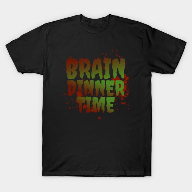 Brain Dinner Time - Happy Halloween Zombie T-Shirt by IndieTeeshirt